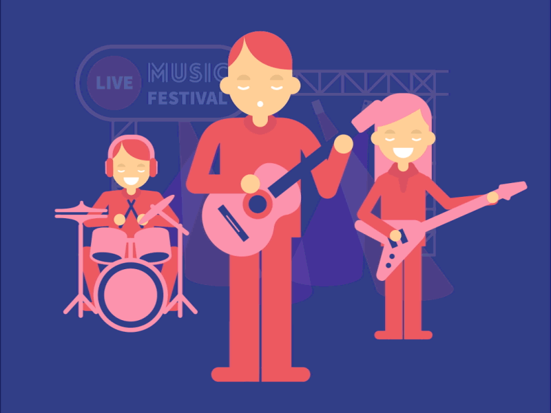 Sony Virtual Production's band live music bass guitar drums guitar character animation band music character