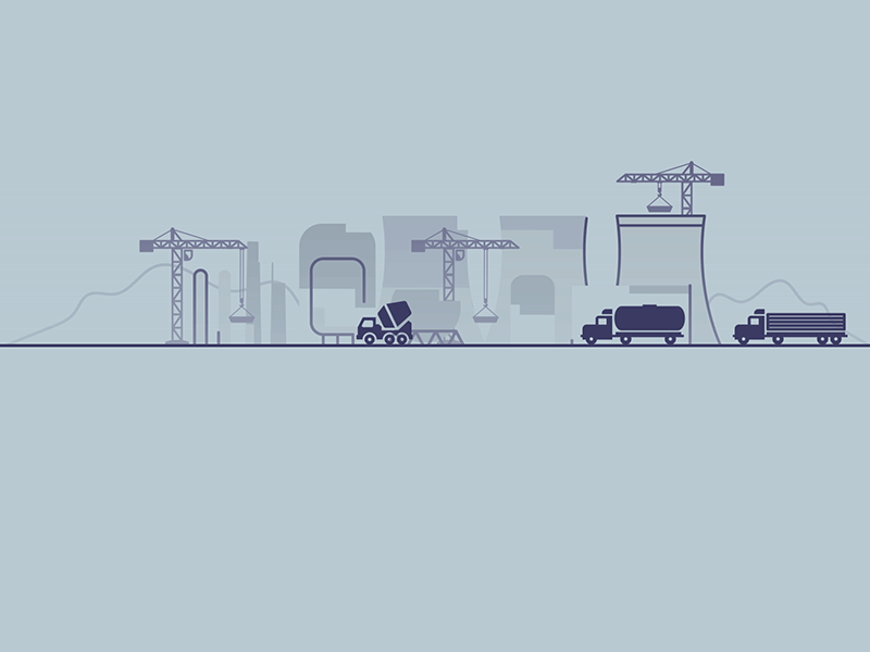 EDF Contract Management - Construction site design animated film graphique site construction plant management contract didactic explainer