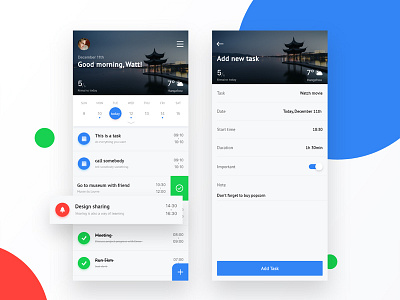 To Do calendar chart events hangzhou layout list moblie schedule tasks to do ui ux