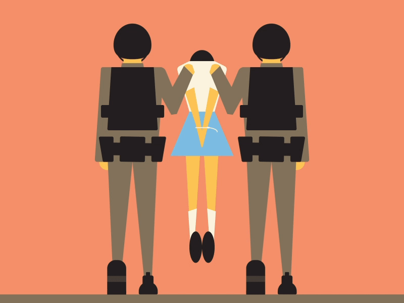 12 YR GIRL ARRESTED IN HONG KONG animation arrest design fadgazet hongkong illustration police political