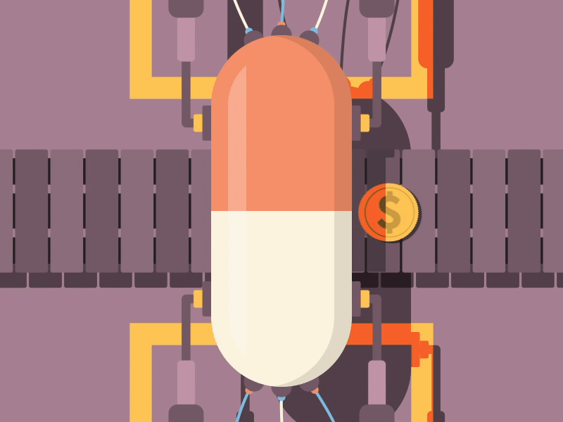 BIG PHARMA SEEMS TO PRINT MONEY FROM THIN AIR animation bigpharma design drugs drugstore fadgazet healthcare illustration pharma prescription prescriptiondrugs