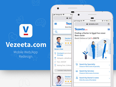 Vezeeta Mobile Web Re-Design doctor egypt health app healthcare illustration mobile ui patient ui ux webdesign