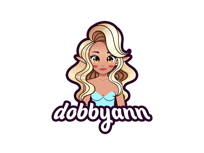 DobbyAnn Logo anime character cute design girl graphics illustration logo stream streamer twitch vector
