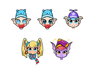 Twitch Loyalty Badges anime badge branding character characterdesign cute design illustration loyalty stream twitch vector