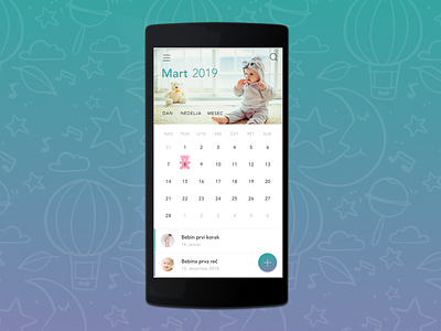 Baby app app calendar ui