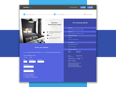 UI challenge 03 booking booking system booking.com hotel redesign ui
