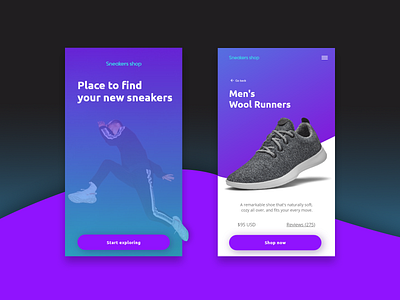 Sneakers shop_app app app design gradient layout shopping app sneakers ui uidesign