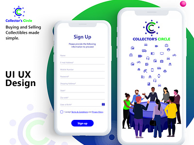 Collector's Circle App for Buy and Sell android design illustration ios mobile app development services