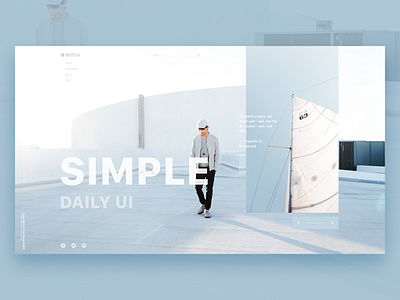 Simple Ui blue fashion freebie interface landing lookbook minimal