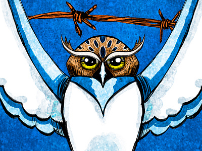 "Owlbatross" Rock Show Poster digital art digital ink drawing illustration ink owlbatross