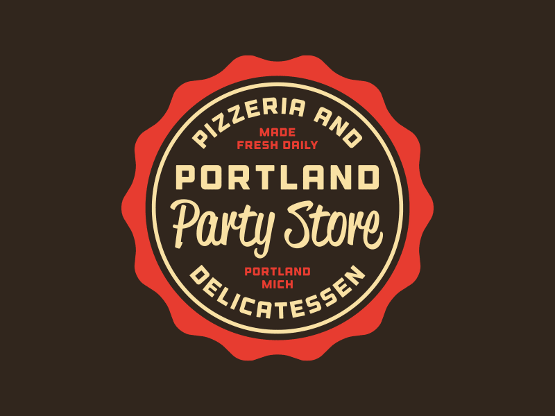 Portland Party Store - Seal identity pizza seal