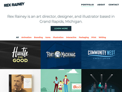 Updated Website, RexRainey.com animation design illustration interactive web website