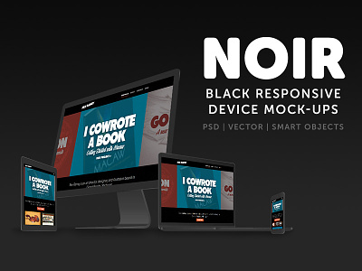 Noir - Black Responsive Mockups black mockup responsive