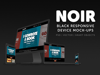 Noir - Black Responsive Mockups black mockup responsive