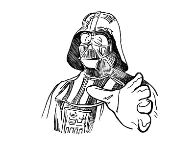 Darth Vader portrait black white darth vader drawing drawing ink hand drawn illustration sketch star wars