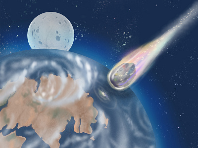 Armagedon armagedon comet death earth galaxy illustration moon planet space