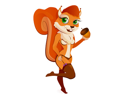 Squirrel Character character graphic design illustration mascot redhead sexy squirrel vector web white