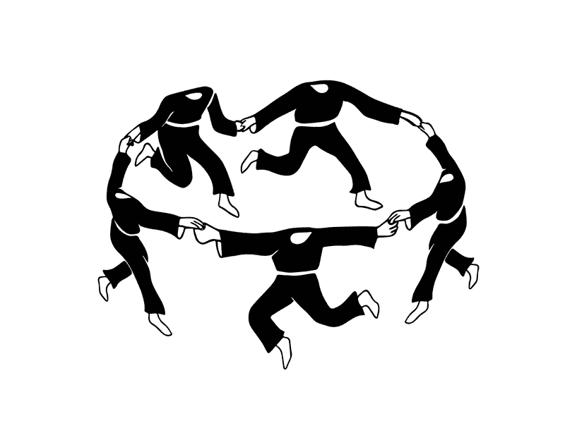 Dancing without heads. GIF animation. animation art black white dance drawing drawing ink hand drawn illustration loop motion sketch