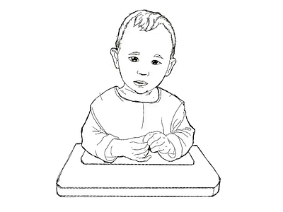 Sketching child for greeting card animation black white card child drawing hand drawn illustration line motion graphics portrait sketch