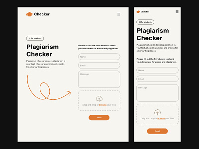 Plagiarism checker form branding design typography ui ux