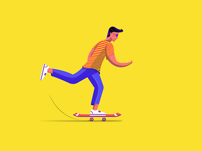 Boy skating character illustration skating
