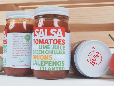 Wee Willy's Salsa Rebrand branding colorful graphic design illustrator logo packaging photography product salsa