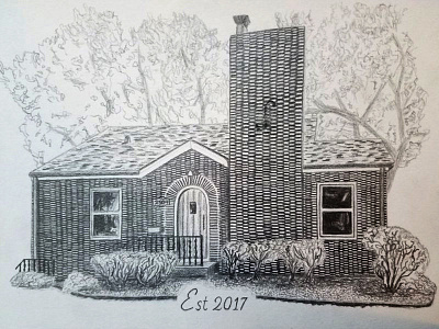 Commissioned Drawing art drawing graphic design graphite house