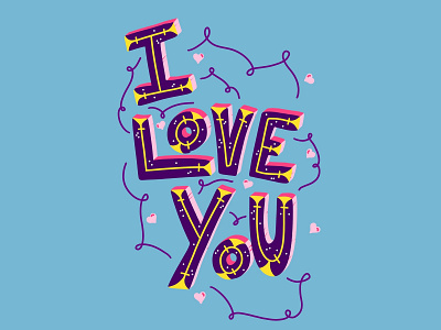 I love You color colorful drawing graphic design hand lettering hand lettering art ipad love procreate typography