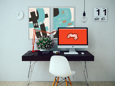 Office mockup branding colorful design graphic design illustration lettering logo mockup photoshop typography