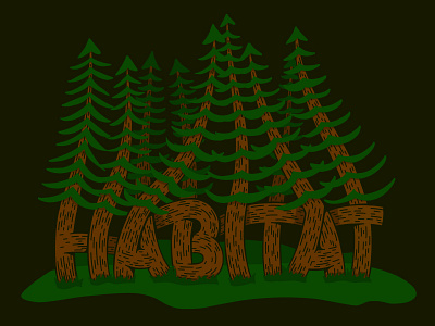 HABITAT color colorful design drawing graphic design habitat icon illustration ipad lettering logo natural nature procreate t shirt trees typography