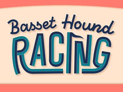 Basset Hound Racing branding color colorful design dog drawing graphic design illustration illustrator lettering logo poster procreate racing typography vector