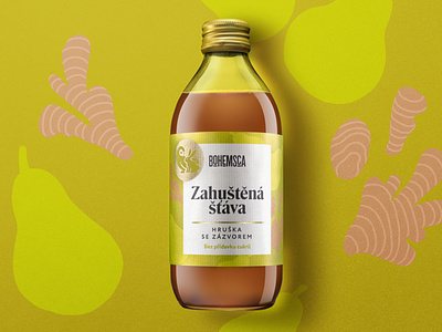 Bohemsca syrup czech ginger label design packaging design pear syrup