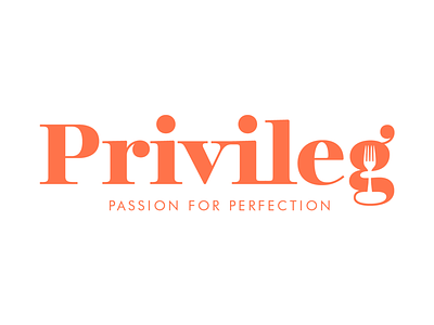 Privileg Logo catering fork graphic design logo negative space