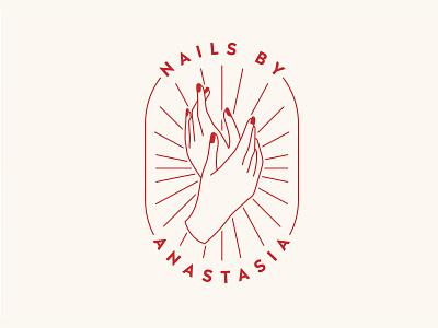 Anastasia nails salon logo line illustration logo manicure monoline nail nails oval salon