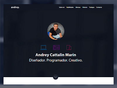 Andrey Marin CV (header) andrey cv design flat header icon scroll simple top web