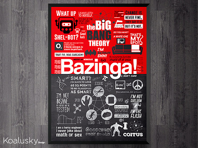 The Big Bang Theory Poster bazinga design frame koalusky poster print art series tbbt the big bang theory wall art