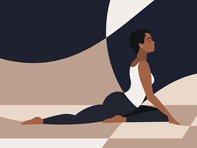 Lockdown Activities - Yoga color blocking illustration melanin vector illustration yoga yoga pose