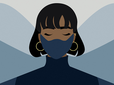 Mask On colour blocking fashion illustration mask melanin vector