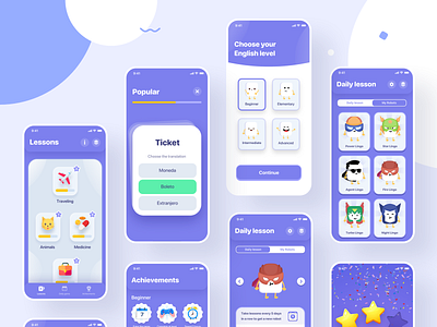 Lingvo - Language Learning App app app design applace apple apps design apps screen appstore clean design ios ios app lingo minimal mobile ui ux vector