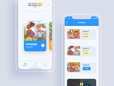 Hidden Objects - Puzzle Game app app design applace apple apps apps design appstore clean design game game art game design games hidden ios minimal mobile ui ux vector