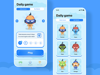 RoboRocky: Math Learning Games animation app app design applace apps apps icon appstore clean design game game art games illustraion ios minimal mobile screens ui ux vector
