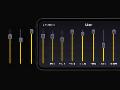 Mixer screen animation app clean design ios minimal mobile ui ux vector