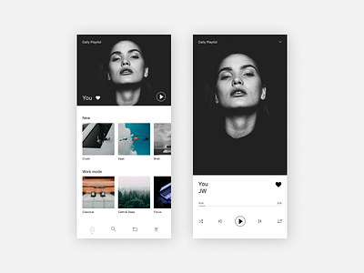 Modern Music App app design clean design concept design exericise figma modern music app product design simple uiuxdesign upsplash visual design