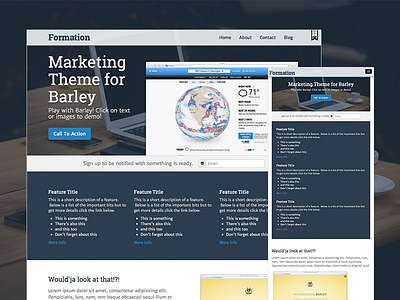 Responsive Barley Theme home page marketing site responsive theme