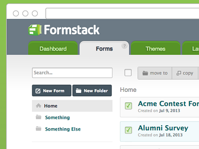 New Forms Dashboard dashboard forms formstack