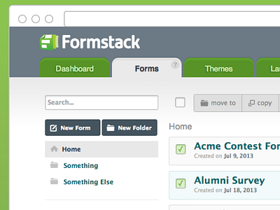 New Forms Dashboard