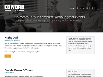 Cowork Events Page cowork website