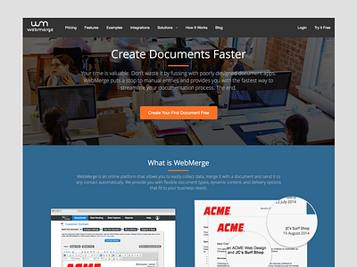 Webmerge Homepage WIP