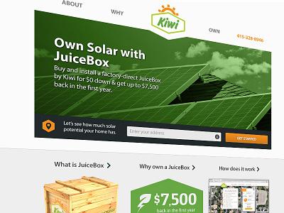 Landing page early design landing page solar web design