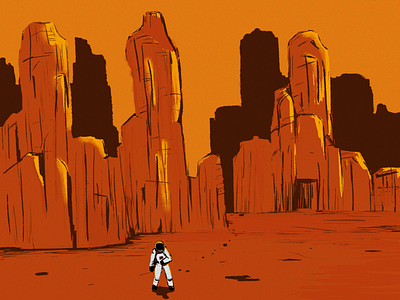 "MARooned" astronaut comics concept art digital 2d digital painting illustration lost in space mars photoshop planet space